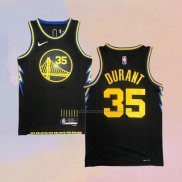 Camiseta Golden State Warriors Kevin Durant NO 35 Ciudad 2021-22 Negro