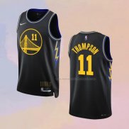 Camiseta Golden State Warriors Klay Thompson NO 11 Ciudad 2021-22 Negro