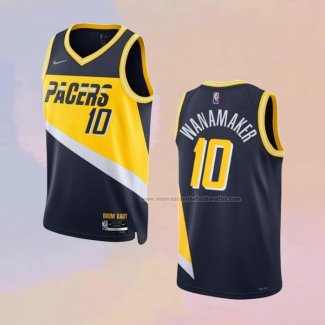 Camiseta Indiana Pacers Brad Wanamaker NO 10 Ciudad 2021-22 Azul