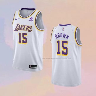 Camiseta Los Angeles Lakers Jabari Brown NO 15 Association 2021-22 Blanco