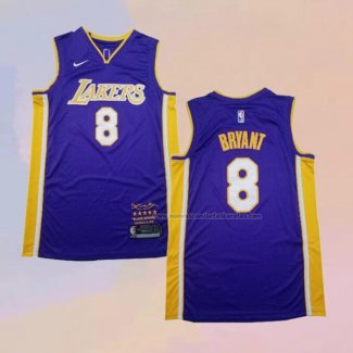 Camiseta Los Angeles Lakers Kobe Bryant NO 8 Retirement 2018 Violeta