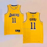 Camiseta Los Angeles Lakers Kyrie Irving NO 11 75th Anniversary 2021-22 Amarillo