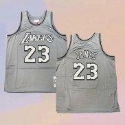 Camiseta Los Angeles Lakers Lebron James NO 23 Mitchell & Ness 1996-97 Gris