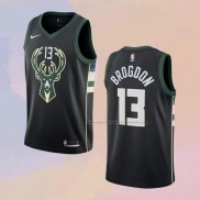 Camiseta Milwaukee Bucks Malcolm Brogdon NO 13 Statement Negro