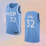 Camiseta Minnesota Timberwolves Karl-Anthony Towns NO 32 Ciudad Edition 2019-20 Azul