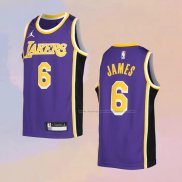 Camiseta Nino Los Angeles Lakers LeBron James NO 6 Statement Violeta