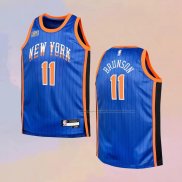 Camiseta Nino New York Knicks Jalen Brunson NO 11 Ciudad 2023-24 Azul