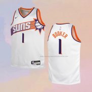 Camiseta Nino Phoenix Suns Devin Booker NO 1 Association 2023-24 Blanco