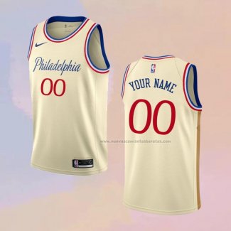 Camiseta Philadelphia 76ers Personalizada Ciudad 2019-20 Crema