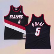 Camiseta Portland Trail Blazers Jermaine O'Neal NO 5 Hardwood Classics Throwback Negro