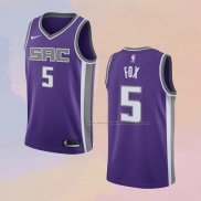 Camiseta Sacramento Kings De'Aaron Fox NO 5 Icon Violeta