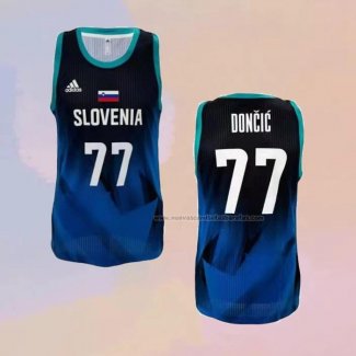 Camiseta Slovenia Luka Doncic NO 77 Tokyo 2021 Azul2