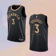 Camiseta Toronto Raptors OG Anunoby NO 3 Ciudad 2022-23 Negro