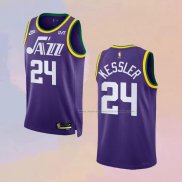 Camiseta Utah Jazz Walker Kessler NO 24 Classic 2023-24 Violeta