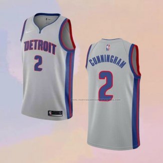 Camiseta Detroit Pistons Cade Cunningham NO 2 Statement 2020-21 Gris