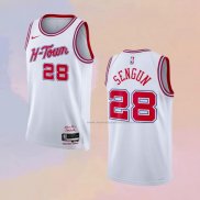 Camiseta Houston Rockets Alalperen Sengun NO 28 Ciudad 2023-24 Blanco