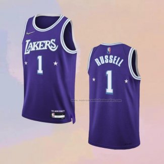 Camiseta Los Angeles Lakers D'Angelo Russell NO 1 Ciudad 2021-22 Violeta