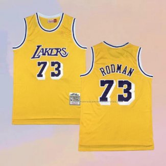 Camiseta Los Angeles Lakers Dennis Rodman NO 73 Mitchell & Ness 1998-99 Amarillo