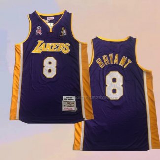 Camiseta Los Angeles Lakers Kobe Bryant NO 8 Mitchell & Ness 2001-02 Violeta