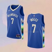 Camiseta Milwaukee Bucks Joe Ingles NO 7 Ciudad 2022-23 Azul