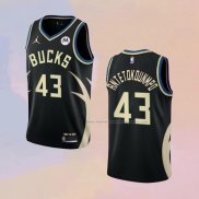 Camiseta Milwaukee Bucks Thanasis Antetokounmpo NO 43 Statement 2022-23 Negro