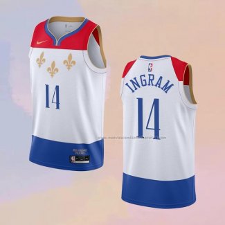 Camiseta New Orleans Pelicans Brandon Ingram NO 14 Ciudad 2020-21 Blanco