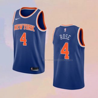 Camiseta New York Knicks Derrick Rose NO 4 Icon Azul