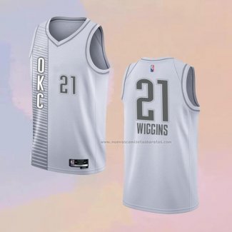 Camiseta Oklahoma City Thunder Aaron Wiggins NO 21 Ciudad 2021-22 Blanco