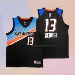 Camiseta Oklahoma City Thunder Paul George NO 13 Ciudad 2020-21 Negro