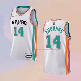 Camiseta San Antonio Spurs Drew Eubanks NO 14 Ciudad 2021-22 Blanco