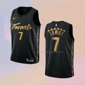 Camiseta Toronto Raptors Kyle Lowry NO 7 Ciudad 2019-20 Negro