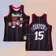 Camiseta Toronto Raptors Vince Carter NO 15 Hardwood Classics Negro