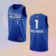 Camiseta All Star 2021 New Orleans Pelicans Zion Williamson NO 1 Azul