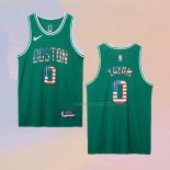 Camiseta Boston Celtics Jayson Tatum NO 0 75th Bandera Edition Verde