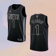 Camiseta Brooklyn Nets T.J. Warren NO 1 Statement 2022-23 Negro