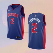 Camiseta Detroit Pistons Cade Cunningham NO 2 Icon Azul