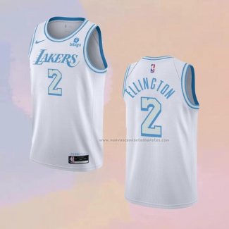 Camiseta Los Angeles Lakers Wayne Ellington NO 2 Ciudad 2021-22 Blanco