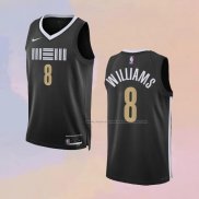 Camiseta Memphis Grizzlies Ziaire Williams NO 8 Ciudad 2023-24 Negro