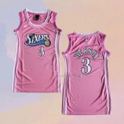 Camiseta Mujer Philadelphia 76ers Allen Iverson NO 3 Rosa