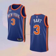 Camiseta New York Knicks Josh Hart NO 3 Ciudad 2023-24 Azul