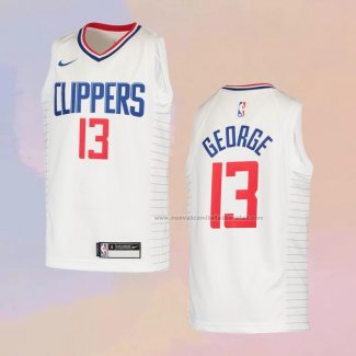 Camiseta Nino Los Angeles Clippers Paul George NO 2 Association 2020-21 Blanco