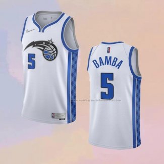 Camiseta Orlando Magic Mohamed Bamba NO 5 Earned 2020-21 Blanco