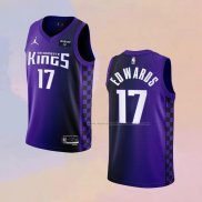 Camiseta Sacramento Kings Kessler Edwards NO 17 Statement 2023-24 Violeta