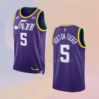 Camiseta Utah Jazz Talen Horton-Tucker NO 5 Classic 2023-24 Violeta