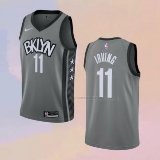 Camiseta Brooklyn Nets Kyrie Irving NO 11 Statement 2019-20 Gris