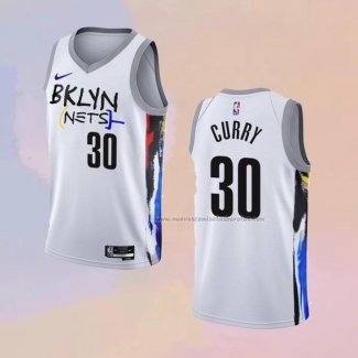 Camiseta Brooklyn Nets Seth Curry NO 30 Ciudad 2022-23 Blanco