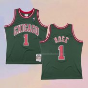 Camiseta Chicago Bulls Derrick Rose NO 1 Mitchell & Ness 2008-09 Verde2