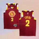 Camiseta Cleveland Cavaliers Kyrie Irving NO 2 Ciudad Rojo