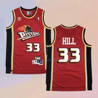 Camiseta Detroit Pistons Grant Hill NO 33 Retro Rojo