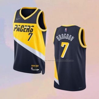 Camiseta Indiana Pacers Malcolm Brogdon NO 7 Ciudad 2021-22 Azul